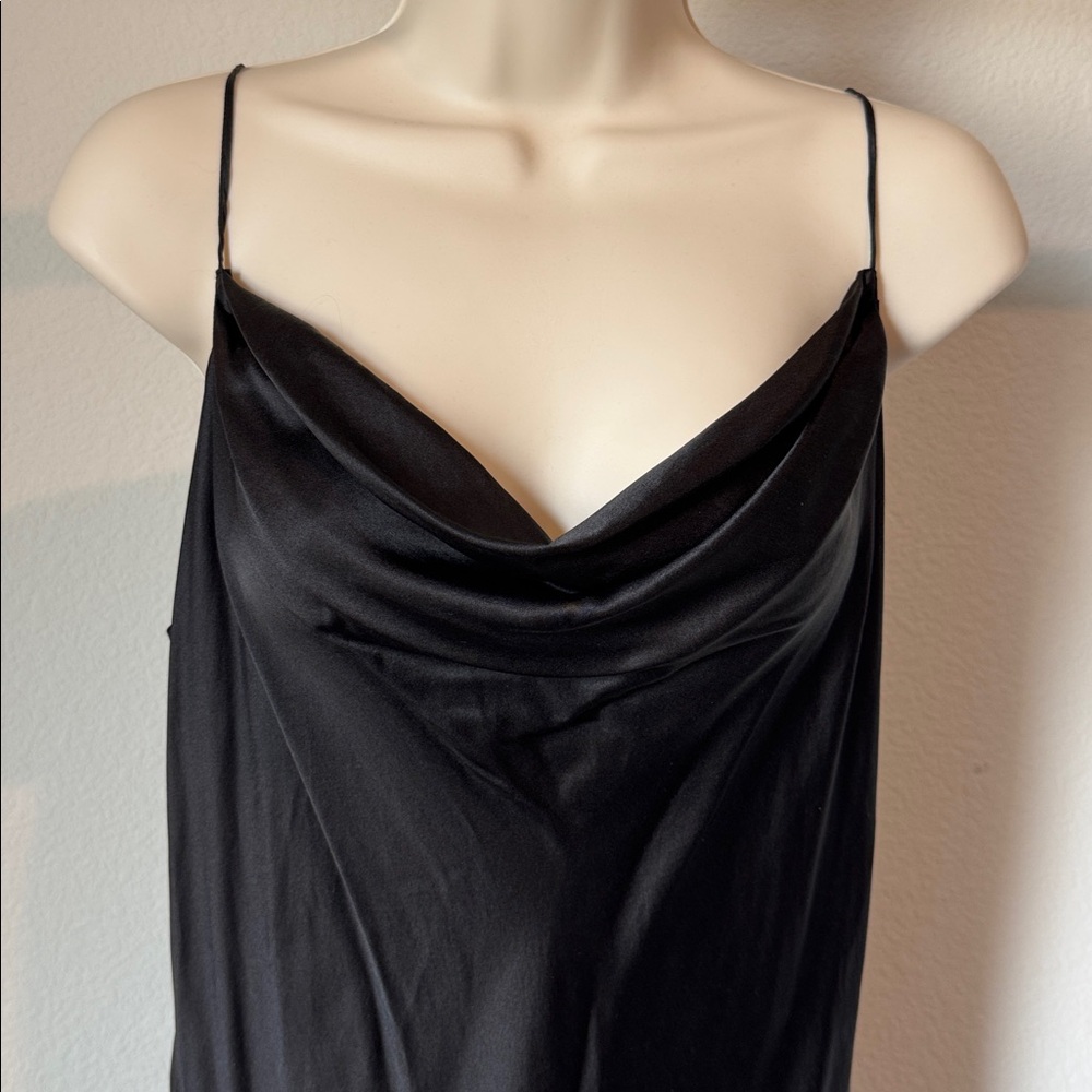 Victoria's Secret 90’s Vintage Long Black 100% Silk Slip Maxi Dress - Picture 2 of 5